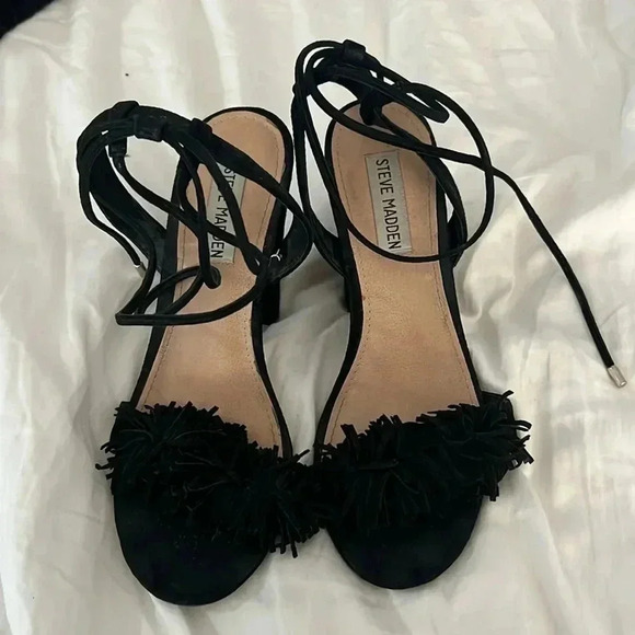 Steve Madden Black Suede Heels - Picture 1 of 4
